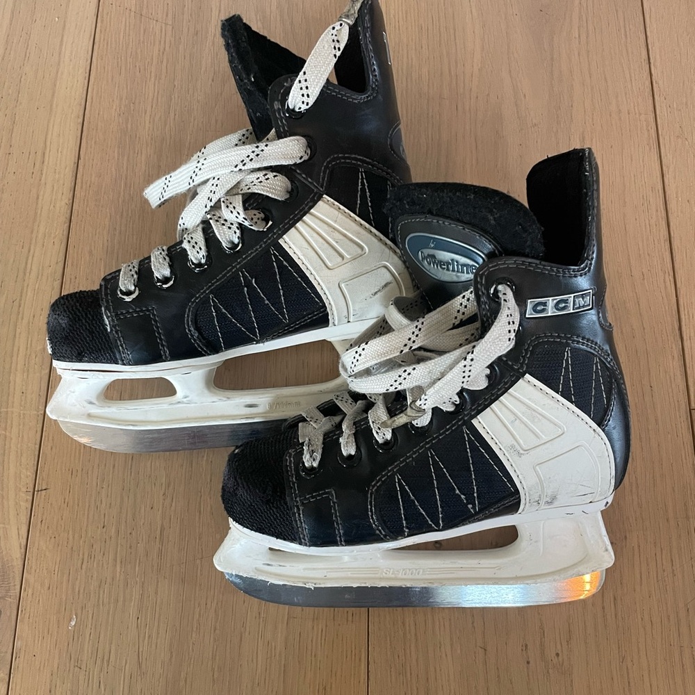 CCM Kids Ice Skates in Black and White